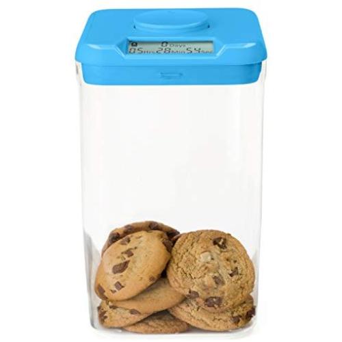 Kitchen Safe XL: Time Locking Container (Blue Lid + Clear Base) - 10.4" Height