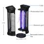 Bug Zapper,Electric Mosquito Zappers/Killer - Insect Fly Trap, Powerful Insect Killer,Mosquito lamp, Electronic UV Lamp for for Indoor, Child,Electronic Light Bulb Lamp for Backyard, Patio (Black)