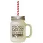 Brown September Pear Nectar Season Fall Season School Starts Frosted Glass Mason Jar With Straw