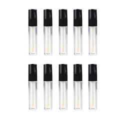 10 Pack 2ML Clear Mini Lip Gloss Balm Tube DIY Cosmetics Vials Empty Lip Balm Containers Bottle With Black Lid for Lipstick Samples