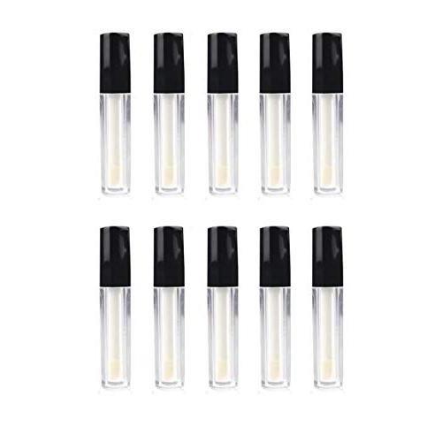 10 Pack 2ML Clear Mini Lip Gloss Balm Tube DIY Cosmetics Vials Empty Lip Balm Containers Bottle With Black Lid for Lipstick Samples