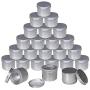 Foraineam 24 Pack 4 oz. Round Tin Cans Hair Wax Cream Lip Balm Cosmetic Sample Container Jars Candle Tea Spice Empty Travel Tins with Screw Lid