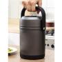 Thermos Food Jar Thermos Stainless Food Flask,Leakproof Vacuum Insulated Food Containers Lunch Box With Spoon,Portable Storage Bag (Color : Natural, Size : D)