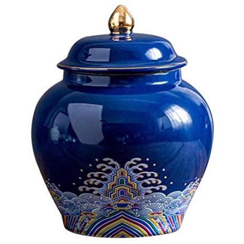 Traditionelle chinesische Keramik Teebehälter mit luftdichter Deckel, perfekte Geschenkgefäße für Tee, Kaffee, Kräuter, Gewürze, Zucker (Blau)