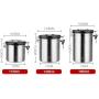 ZXYWW Stainless Steel Airtight Food Storage Jars, Keep Dry Fresh Kitchen Round Sugar and Flour Canisters, for Coffee/Beans/Tea/Cereal(1100Ml/1400Ml/1800 Ml),1400ml