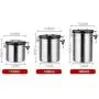 Bouteilles en Acier Inoxydable ZXYWW, Étanchées, pour Stockage Alimentaire, Récipients Ronds en Acier Inoxydable pour Sucre, Farine, Café/Grains/Thé/Céréales (1100ml/1400ml/1800ml)