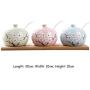 Ceramic Condiment Jar Set, Multi-purpose Spice Storage Canister With Wood Tray Lids Spoon Elegant Kitchen Condiment Pots