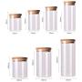 Cabilock Glass Jars 380ml Clear Spice Jars Sealed Canister Food Storage Container for Loose Tea Coffee Bean Sugar Salt (6.5 15 cm, with Bamboo Lid)
