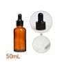 4PCS 50ml 1.7oz Empty Refillable Amber Glass Essential Oil Bottle Vial Container with Glass Eye Dropper