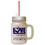 Navy Love Four Legged Word Many Not Perfect But Dog Loves Frosted Glass Mason Jar With Straw