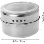 TOPBATHY 10 Pcs Stainless Steel Spice Jars Magnetic Spice Tins Lightweight Storage Containers Herb Seasoning Storage Holders (Brightness)