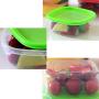 Yudesun Reusable Food Storage Boxes - 7PCS Square Storage Jars Rainbow Coloured Plastic Tubs Microwave Freezer Box Ideal for Lunches and Meal Prep