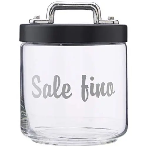 Italo Ottinetti Glass Storage Jars with Hermetic Lid Grey 0.75 Litre Sf, one Size Italo Ottinetti Glass Storage Jars with Hermetic Lid Grey 0.75 Litre Sf, one Size