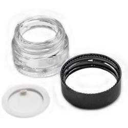 HFS (R) 5mL Glass Jar with Seal Screw Cap (Transparent Jar with Black Cap)