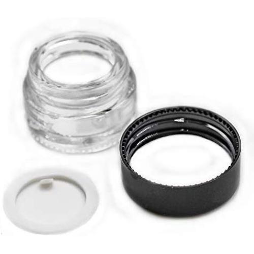HFS (R) 5mL Glass Jar with Seal Screw Cap (Transparent Jar with Black Cap)