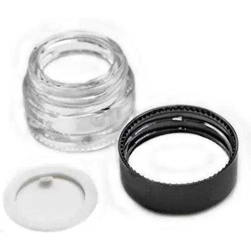 HFS (R) 5mL Glass Jar with Seal Screw Cap (Transparent Jar with Black Cap) HFS (R) 5mL Glass Jar with Seal Screw Cap (Transparent Jar with Black Cap)