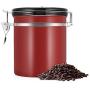 Airscape Coffee Beans Storage Canister Stainless Steel Airtight Coffee Beans Container Storage Canister Can-1.5L(burgundy)