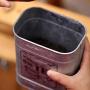 Vintage Metal Square Candy Trinket Tin Storage Box With Wooden Cover Cans Coffee Tea Sugar Seasoning Jewelry Case,Tea