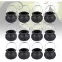 LIOOBO 12Pcs Candy Jars Halloween Witch Candy Jar Kettles Witch Cauldron Handheld Candy Bucket for Halloween Party Hanging Props (Black 5x7cm)