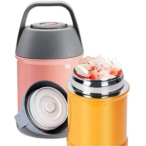ZEL-CHUFANG Edelstahl Vakuumisolierter Suppentopf, Thermos Dichtungslatz Food Jar, Lunch Box Lebensmittelbehälter für Schule Picknick Büro Genießen Sie ein heißes Mittagessen unterwegs.