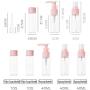 COAWG Travel Bottles Set with Bag, TSA Approved Leak Proof Squeezable Refillable Plastic Travel Accessories with Sucker, Portable Travel Size Toiletries Containers with Labels for Liquid Shampoo