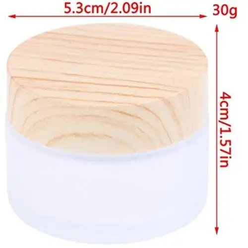 Xunlin 1/5Pc New 5g 10g 15g 30g 50g Frost Glass Bottle Plastic Bamboo Lid Glass Jar Empty Bottle Cream Jar Cosmetic Packaging Container (Color : Dark Khaki) Xunlin 1/5Pc New 5g 10g 15g 30g 50g Frost Glass Bottle Plastic Bamboo Lid Glass Jar Empty Bottle Cream Jar Cosmetic Packaging Container (Color : Dark Khaki)