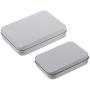 Milue Small Metal Tin Silver Flip Storage Box Case Organizer For Money Coin Candy Key (02#)