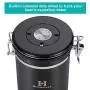 Conteneur en Acier Inox pour Café, Thé, Farine, Sucre – 1.9 Litres (64 fl oz) avec Cuillère Conteneur en Acier Inox pour Café, Thé, Farine, Sucre – 1.9 Litres (64 fl oz) avec Cuillère