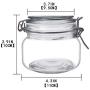 YEBODA 16oz Food Storage Canister Glass Jars with Clamp Airtight Lids and Silicone Gaskets for Multi-Purpose Kitchen Containers - Clear Square (6 Pack)