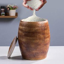 Food Storage Rice Storage Bucket Multi-function Storage Grain Dispenser Sealing Cap Moisture-proof Jar Kitchen Storage Tank Organization Sets (Color : Brown, Size : 2945cm)