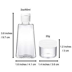 2oz / 60ML Clear Plastic Bottles with Flip Cap Empty Travel Bottles Refillable Cosmetic Bottles Great for Shampoo, shower gel, Toner, Lotion, Makeup Remover, Personal Care - Set of 9