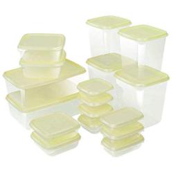 YJYdada Kitchen Storage Box Sealing Food Preservation Plastic Fresh Pot Container 1 set of 17 pieces (Green)