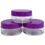 Beauticom 5G/5ML Round Clear Jars with Purple Lids for Lotions, Creams, Toners, Lip Balms, Makeup Samples - BPA Free (Quantity: 25 Pieces)