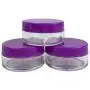 Bouteilles Rondes Transparentes 5G/5mL avec Couvercles Violettes pour Crèmes, Lotion, Toniques, Baumes à Lèvres, Échantillons de Maquillage - Sans BPA (Quantité: 25 Pièces) Bouteilles Rondes Transparentes 5G/5mL avec Couvercles Violettes pour Crèmes, Lotion, Toniques, Baumes à Lèvres, Échantillons de Maquillage - Sans BPA (Quantité: 25 Pièces)