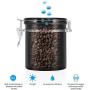 XXYYCZ Coffee Container,Stainless Steel Container,Airtight Coffee Canister,Coffee Storage Jar,Canister with Date Tracker,Coffee Canister Vacuum Sealed,CO2-Release Valve,Black,1.4L