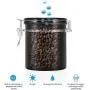 Edelstahl Kaffeebehälter, 1,4L, Luftdichter Behälter mit Datenerfassung, Kaffee-Dose, Vakuumverpackt, mit CO2-Freigabeloch, Schwarz