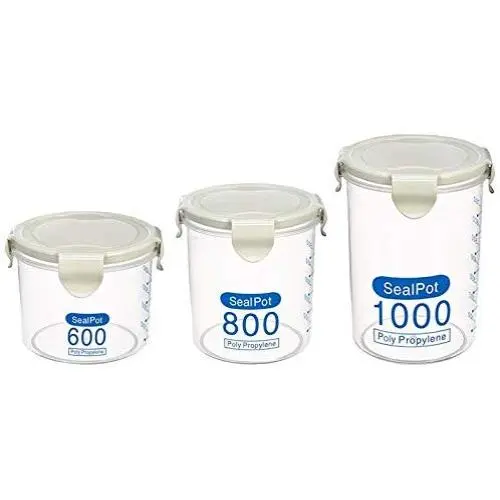 Yl Ly Kitchen Food Sealed Cans Plastic Snack Storage Jar With Lid With Sealing Rubber Ring Scale Green_600+800+1000Ml Yl Ly Kitchen Food Sealed Cans Plastic Snack Storage Jar With Lid With Sealing Rubber Ring Scale Green_600+800+1000Ml