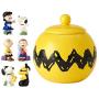 Bundle: Enesco Peanuts Zigzag Ceramic Cookie Jar, and 3 Salt & Pepper Shaker Sets ? Lucy, Snoopy, Charlie Brown, Linus, Woodstock