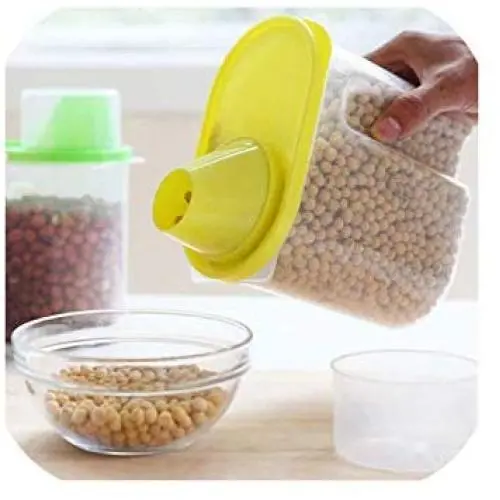Dried Food Cereal Flour Pasta Food Storage Dispenser Rice Container Sealed Box 1.9L,Yellow Dried Food Cereal Flour Pasta Food Storage Dispenser Rice Container Sealed Box 1.9L,Yellow