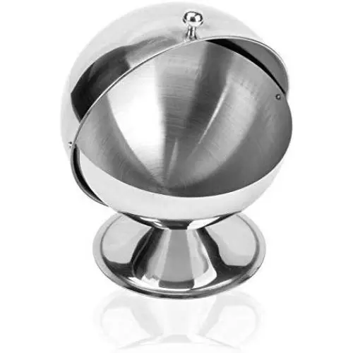 HOUSIYU Candy Jar Stainless Steel Spherical Folding Lid Storage Tank Large Capacity Rust and Moisture Proof, Suitable for Household Food Storage Containers, 16x13.5x10.5cm HOUSIYU Candy Jar Stainless Steel Spherical Folding Lid Storage Tank Large Capacity Rust and Moisture Proof, Suitable for Household Food Storage Containers, 16x13.5x10.5cm