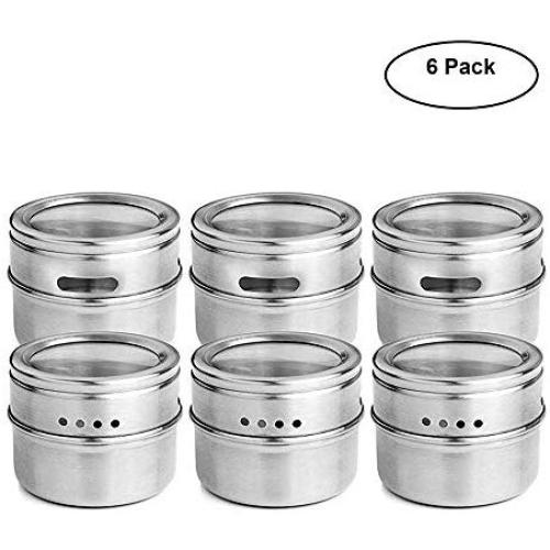 | Storage Bottles & Jars | 12pcs/6pcs Stainless Steel Spice Jars Set Cans for Herb Salt Pepper Spices Magnetic Spice Tins Condiment Pot Storage Containers | by HUDITOOLS | 1 PCs