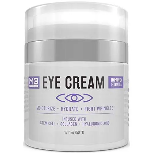 M3 Naturals Eye Cream Infused with Collagen Stem Cell and Hyaluronic Acid for Puffiness, Wrinkles, Dark Circles Under Eye, Bags, Fine Lines - Helps Anti-Aging, Healthy Skin Care Moisturizer 1.7 fl M3 Naturals Eye Cream Infused with Collagen Stem Cell and Hyaluronic Acid for Puffiness, Wrinkles, Dark Circles Under Eye, Bags, Fine Lines - Helps Anti-Aging, Healthy Skin Care Moisturizer 1.7 fl