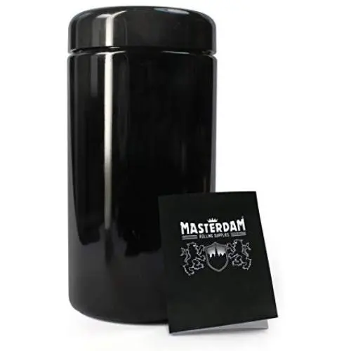 Masterdam Gläser 500ml StashShield UV UV-Schutzglaskaraffe – Geruchsdichte UV-Lagerung – Stash Jar Behälter Wiederbefüllbar Hohes, Breites Mundloch