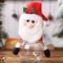 Christmas Candy Jar - Food Storage Container Christmas Elk & Santa & Snowman Clear Plastic Candy Jar Gift Bottle Holder