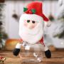 Christmas Candy Jar - Food Storage Container Christmas Elk & Santa & Snowman Clear Plastic Candy Jar Gift Bottle Holder