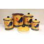 Tuscany Sunshine Country Rooster, Hand Painted Canisters, Set of 4, 85701 by ACK