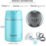 Lunch Food Jar - Vacuum Insulated Lunch Thermos with folding Spoon & Build-in Handle - Stainless Steel Lunch Box for Hot Food (1000ml/34oz, blue)