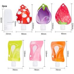 PH PandaHall 6 pcs Plastic Squeezable Travel Bags with 2 pcs Cream Refillable Bottle Containers Shampoo Lotion Bottle for Travel Home Use