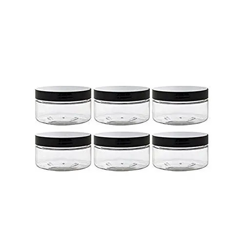 6Pcs 120ml/120g/4oz Empty Refillable Clear Plastic Cosmetic Cream bottles Makeup Sample Packing Face Cream Eye Cream Ointment Storage Container Vial Jar Pot with Black Lid 6Pcs 120ml/120g/4oz Empty Refillable Clear Plastic Cosmetic Cream bottles Makeup Sample Packing Face Cream Eye Cream Ointment Storage Container Vial Jar Pot with Black Lid