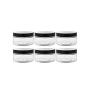 6Pcs 120ml/120g/4oz Empty Refillable Clear Plastic Cosmetic Cream bottles Makeup Sample Packing Face Cream Eye Cream Ointment Storage Container Vial Jar Pot with Black Lid